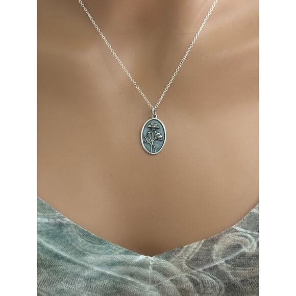 Sterling Silver Cosmo Necklace, October Birth Flower Necklace - Picture 1 of 4